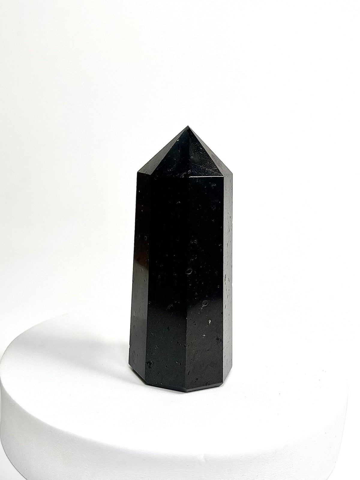 Natural Black Tourmaline 8-Facet Tower