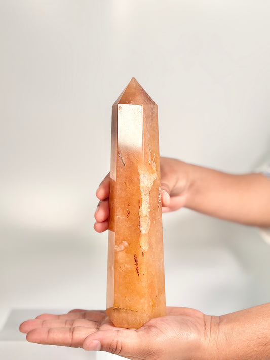 Red Aventurine Six-Facet Tower – 740g - Boost Vitality • Spark Motivation • Manifest with Confidence