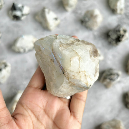 Rainbow Moonstone Raw with Polished Point - 270 Gm | Cultivates Compassion & empathy