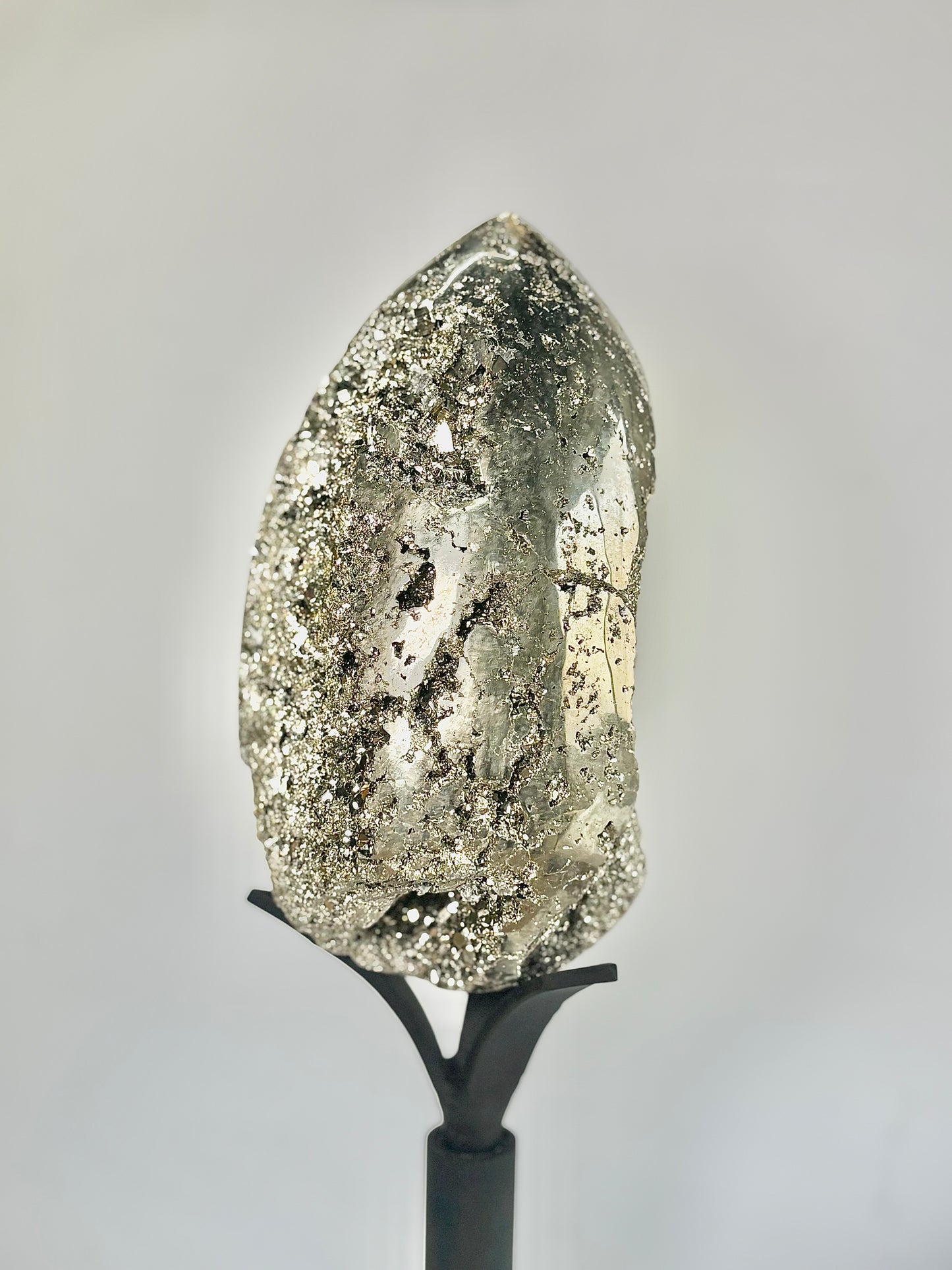 Extra Large Peruvian Pyrite Druzy Egg Carving 10.7 Kg – Abundance & Prosperity