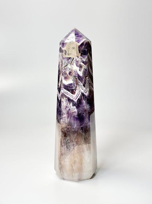 Eight Facet Chevron Amethyst Tower – 927g - Balanced Energy & Refined Clarity