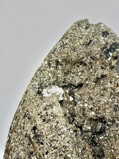 Extra Large Peruvian Pyrite Druzy Egg Carving 8.4 Kg – Abundance & Prosperity