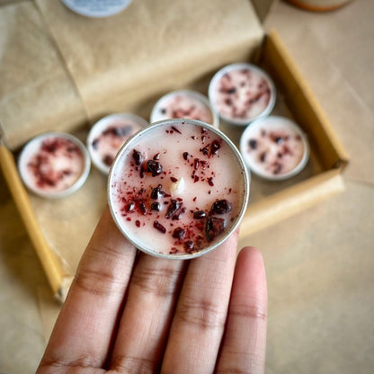 Dragon Blood Resin Infused Soy Wax Tealight Candles – Unscented