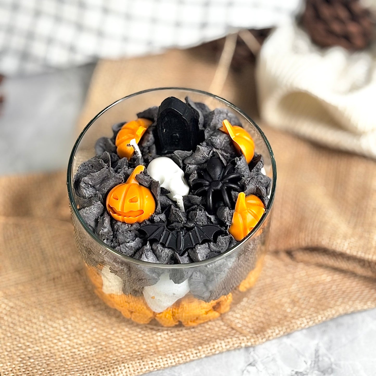 Haunted Pumpkin Graveyard Soy Candle – Bubblegum Scented