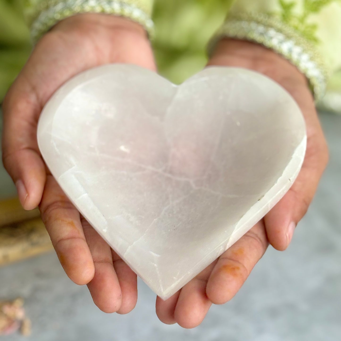 Heart Shaped Selenite Bowl (Satin Spar Selenite) | 7 Cm approx | Stone for Spiritual work & Cleansing