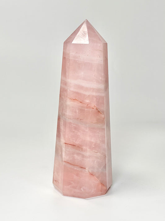 Eight Facet Rose Quartz Tower – 690g - Elegance, Warmth & Gentle Charm