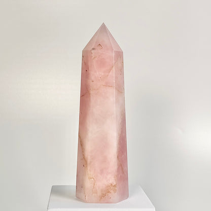 Rose Quartz Six-Facet Tower – 620g - Attract Love • Heal Emotionally • Radiate Compassion