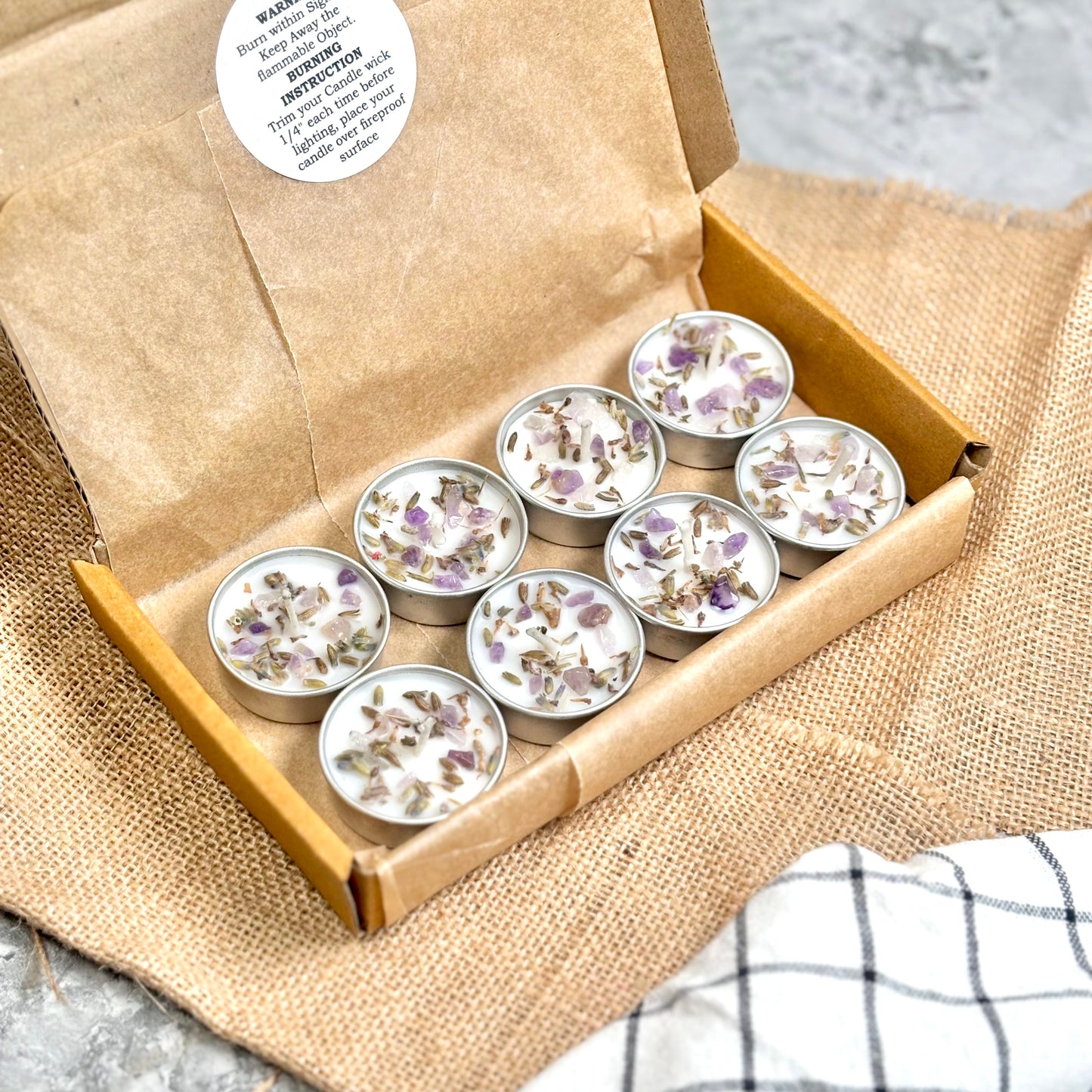 Lavender & Amethyst Soy Tealight Candle