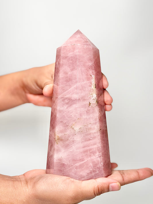 Eight Facet Rose Quartz Tower – 1.1kg - Elegance, Warmth & Gentle Charm