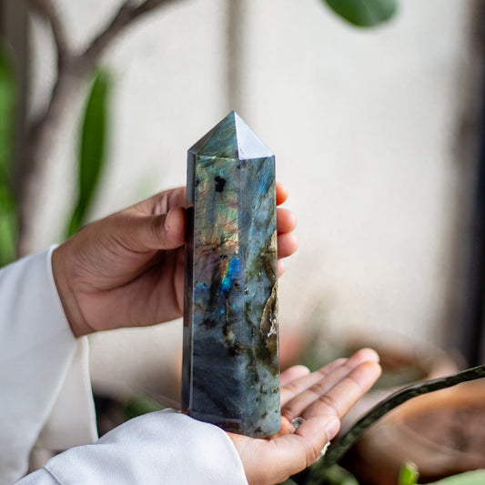 Labradorite Tower - 357 Gm | Promotes Spiritual Growth