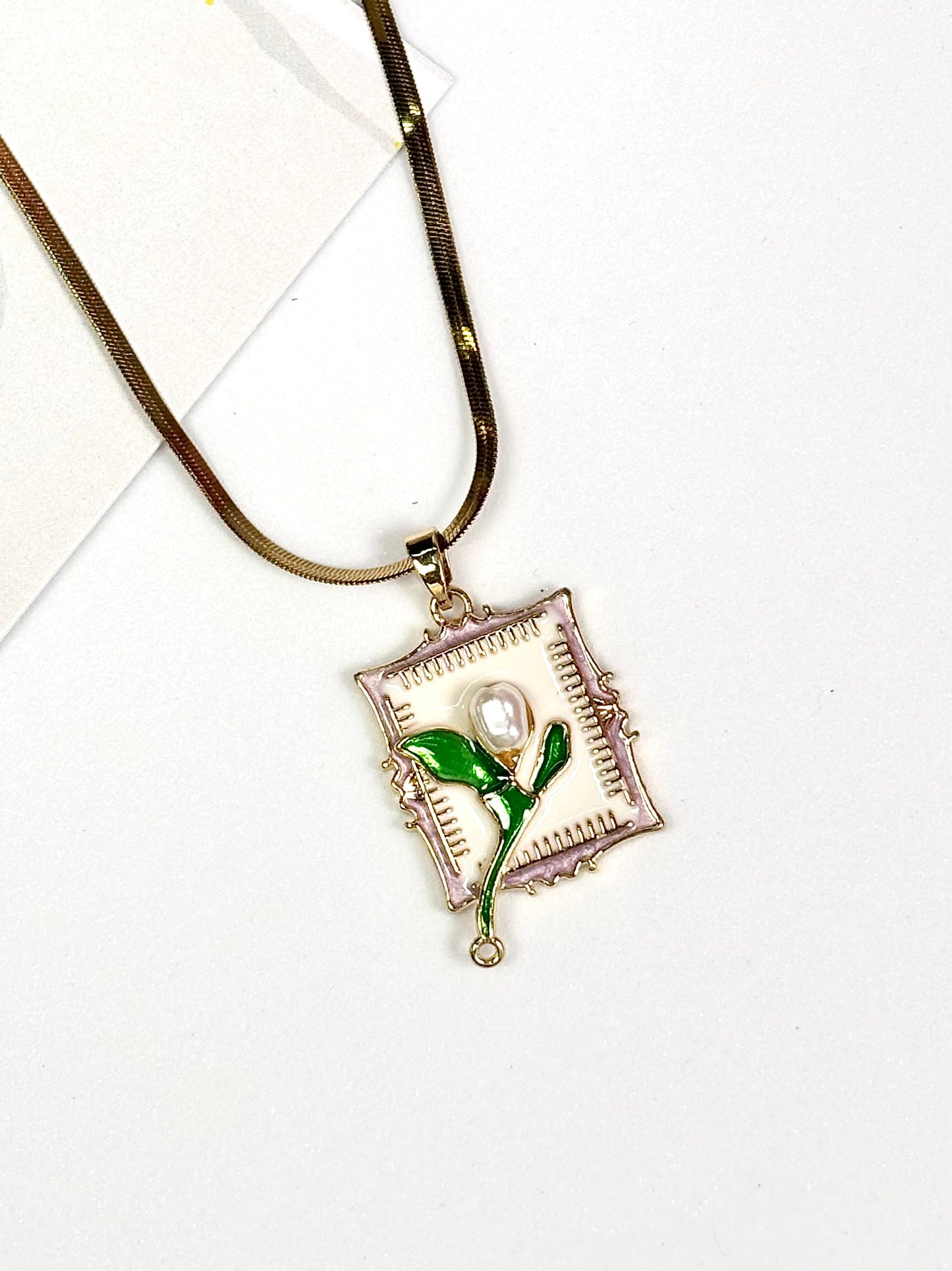 Botanical Pearl Pendant Necklace | Gold-Plated Stainless Steel | The Lilith Store