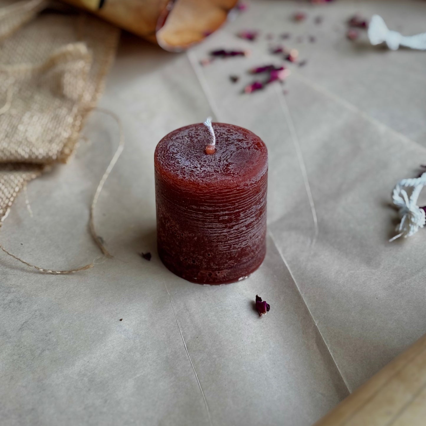 Brown Pillar Candle 2 Inch – Paraffin Wax Ritual & Décor Candle | Pack of 4