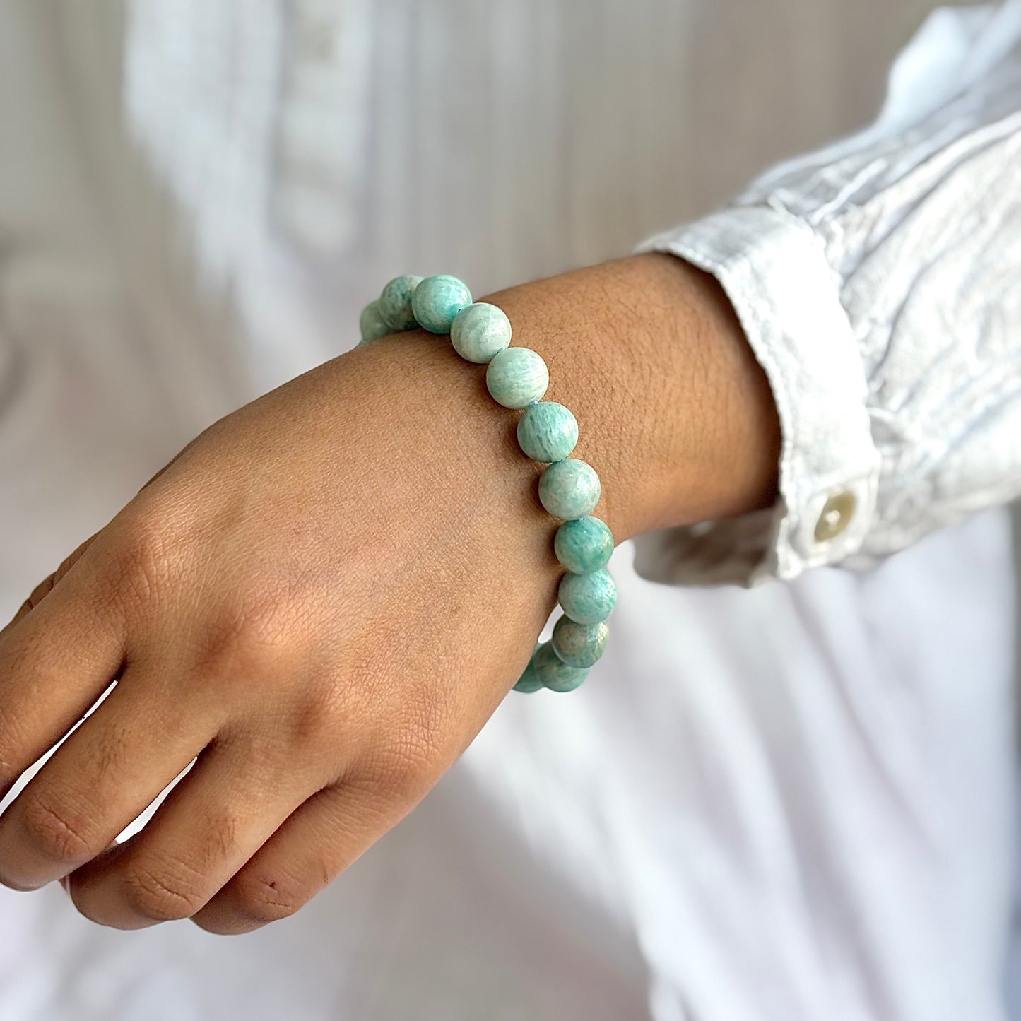 Amazonite Bead Bracelet - 10mm | Stone of Gambling & Success