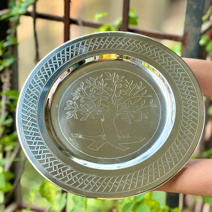 Unity and Harmony: Tree of Life Stainless Steel Offering Plate