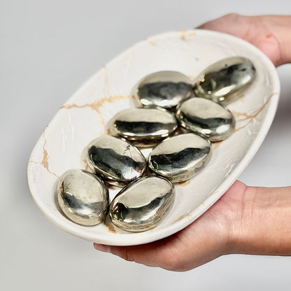 Pyrite Polished Palm Stone | Stone for Abundance
