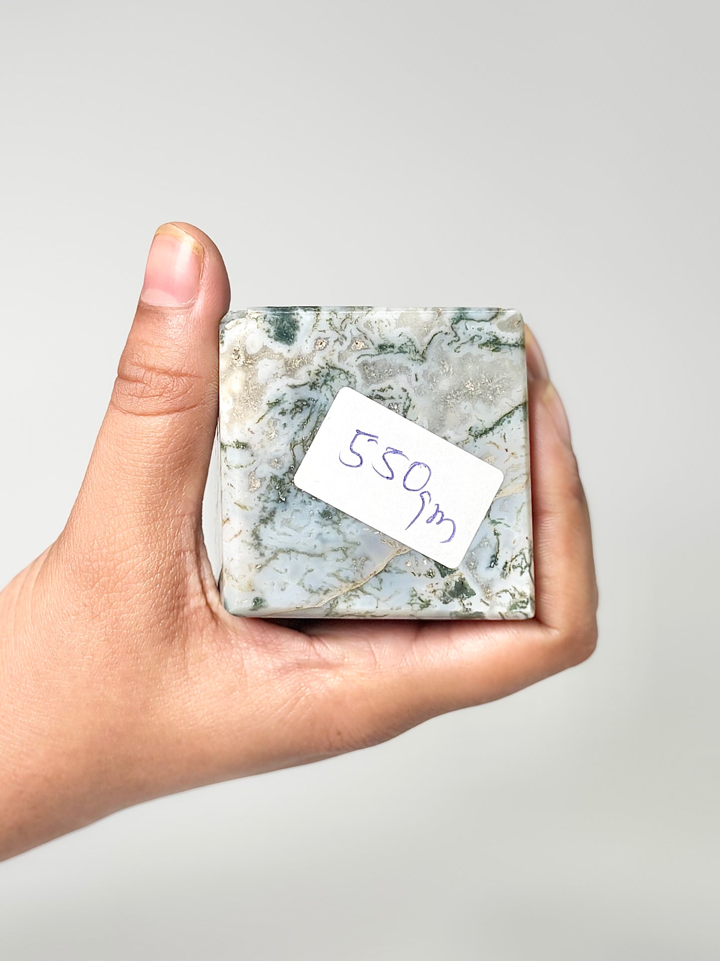 Four Facet Moss Agate Tower – 550g - Nature-Inspired Calm & Grounded Beauty