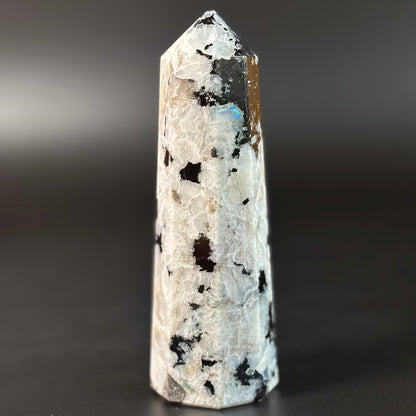 Rainbow Moonstone Large Tower - 485 Gm | Compassion & empathy