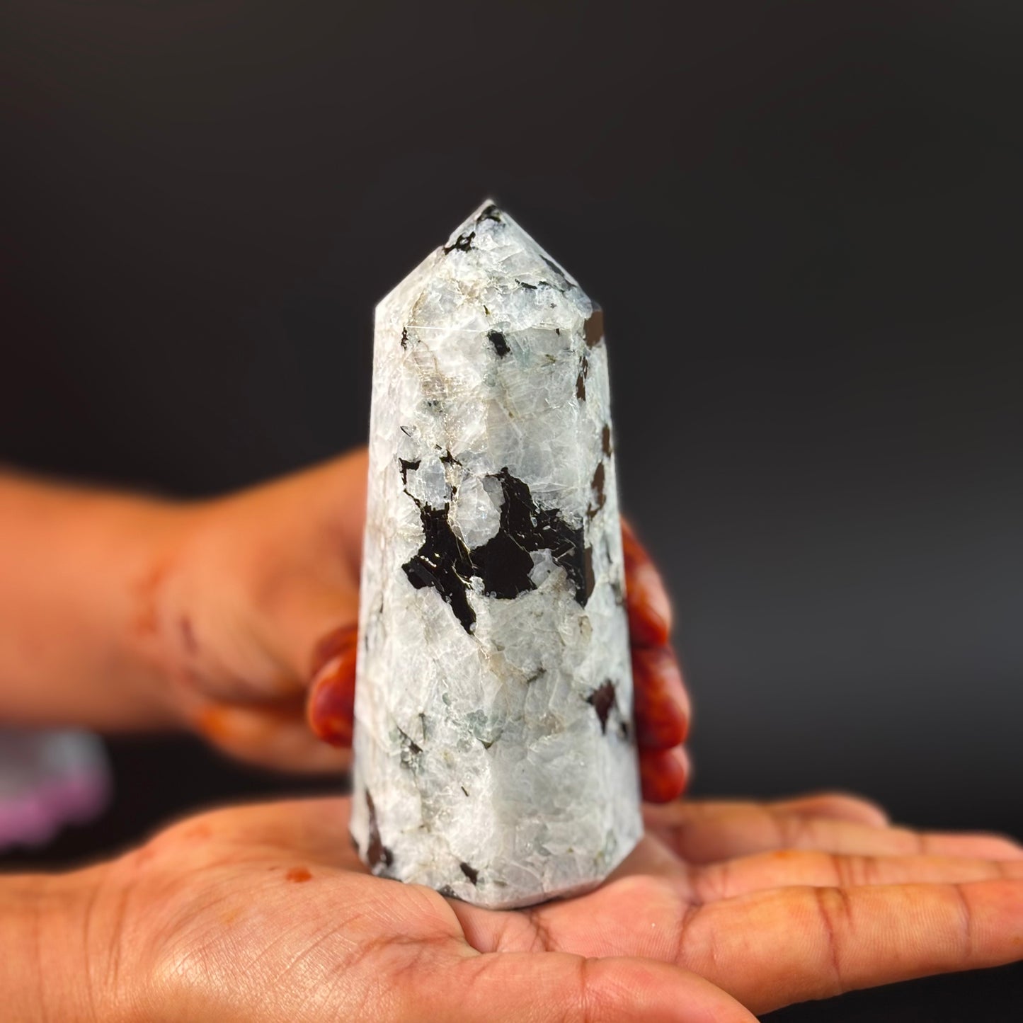 Rainbow Moonstone Large Tower - 300 Gm | Compassion & empathy