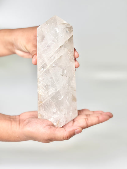 Four Facet Clear Quartz Tower – 780g - Amplify, Align & Awaken