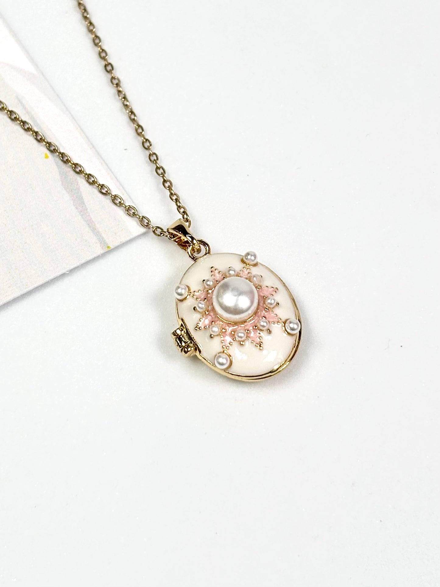 Vintage Pearl Locket Necklace | Gold-Plated Stainless Steel | The Lilith Store