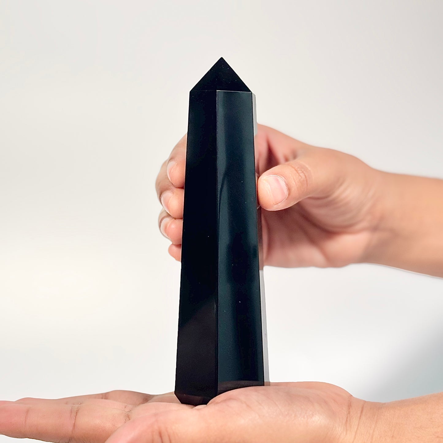 Black Obsidian Six-Facet Tower – 268g - Ground • Shield • Release