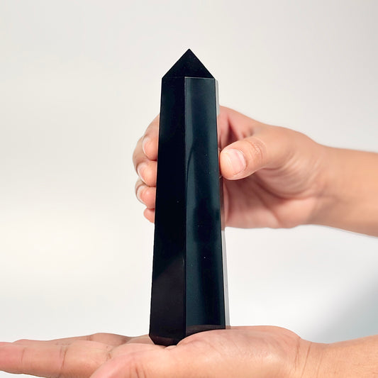 Black Obsidian Six-Facet Tower – 268g - Ground • Shield • Release