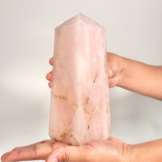 Rose Quartz Four-Facet Tower – 1211g - Attract Love • Heal Emotionally • Radiate Compassion