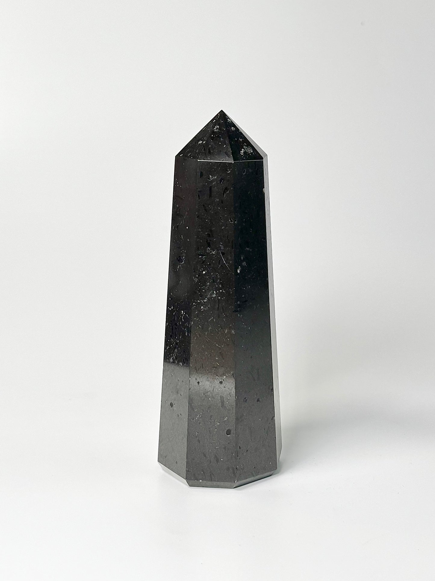 Eight Facet Black Tourmaline Tower – 618g - Bold Presence & Timeless Design