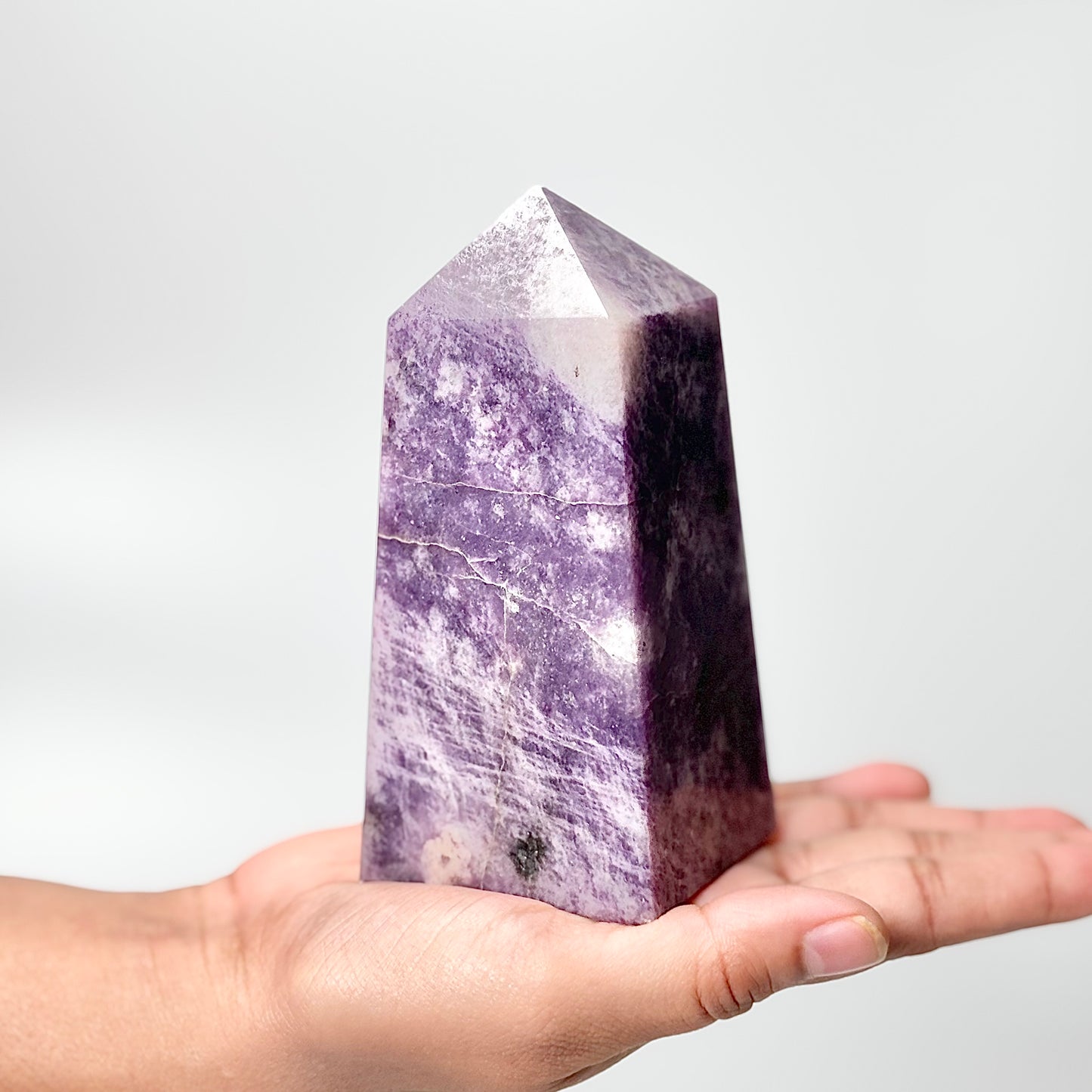 Four Facet Lepidolite Tower – 570g - Soft Tones & Steady Presence