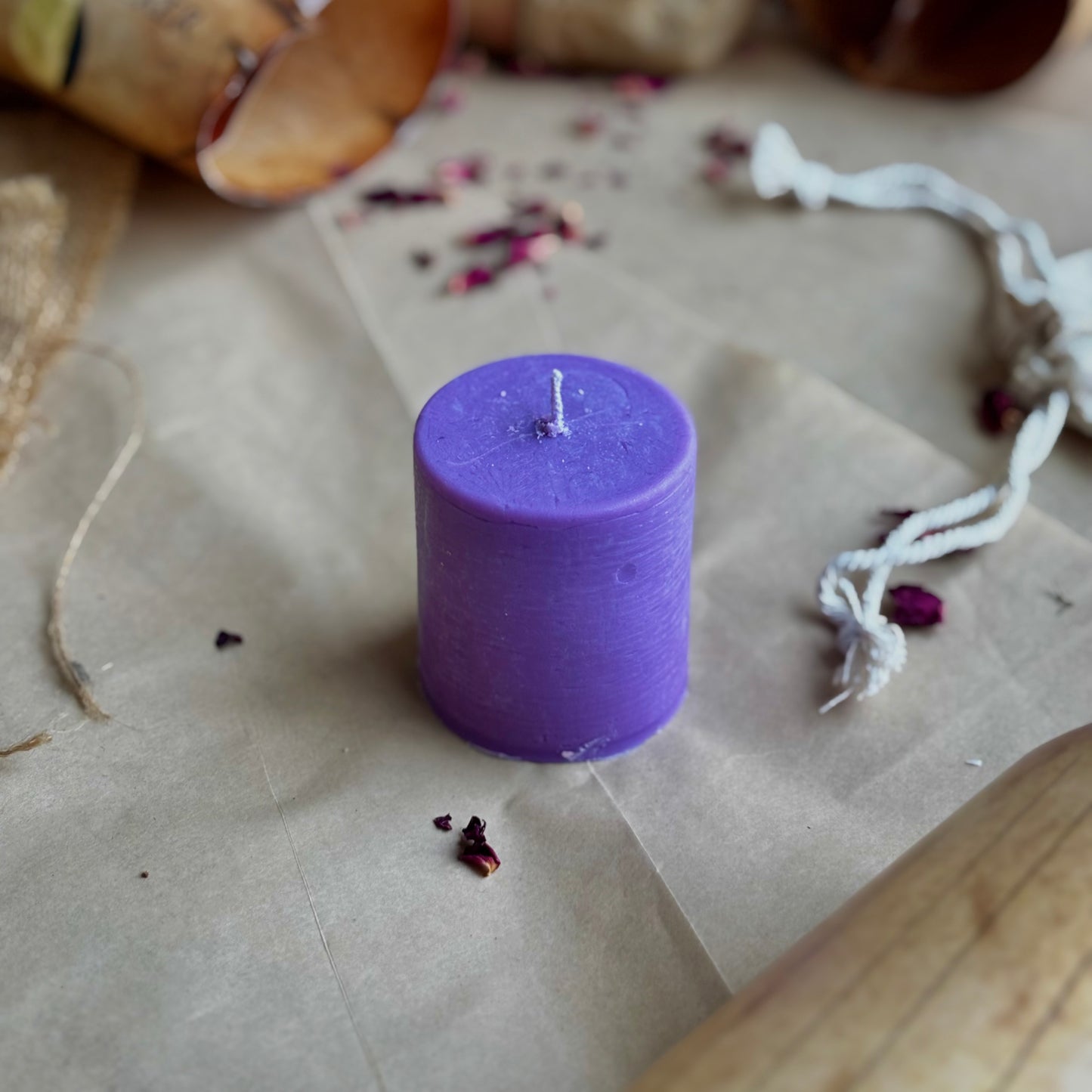 Lavender Pillar Candle 2 Inch – Soy Wax Ritual & Décor Candle | Pack of 4