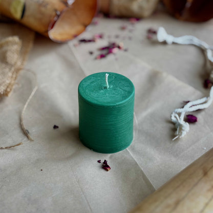 Green Pillar Candle 2 Inch – Soy Wax Ritual & Décor Candle | Pack of 4