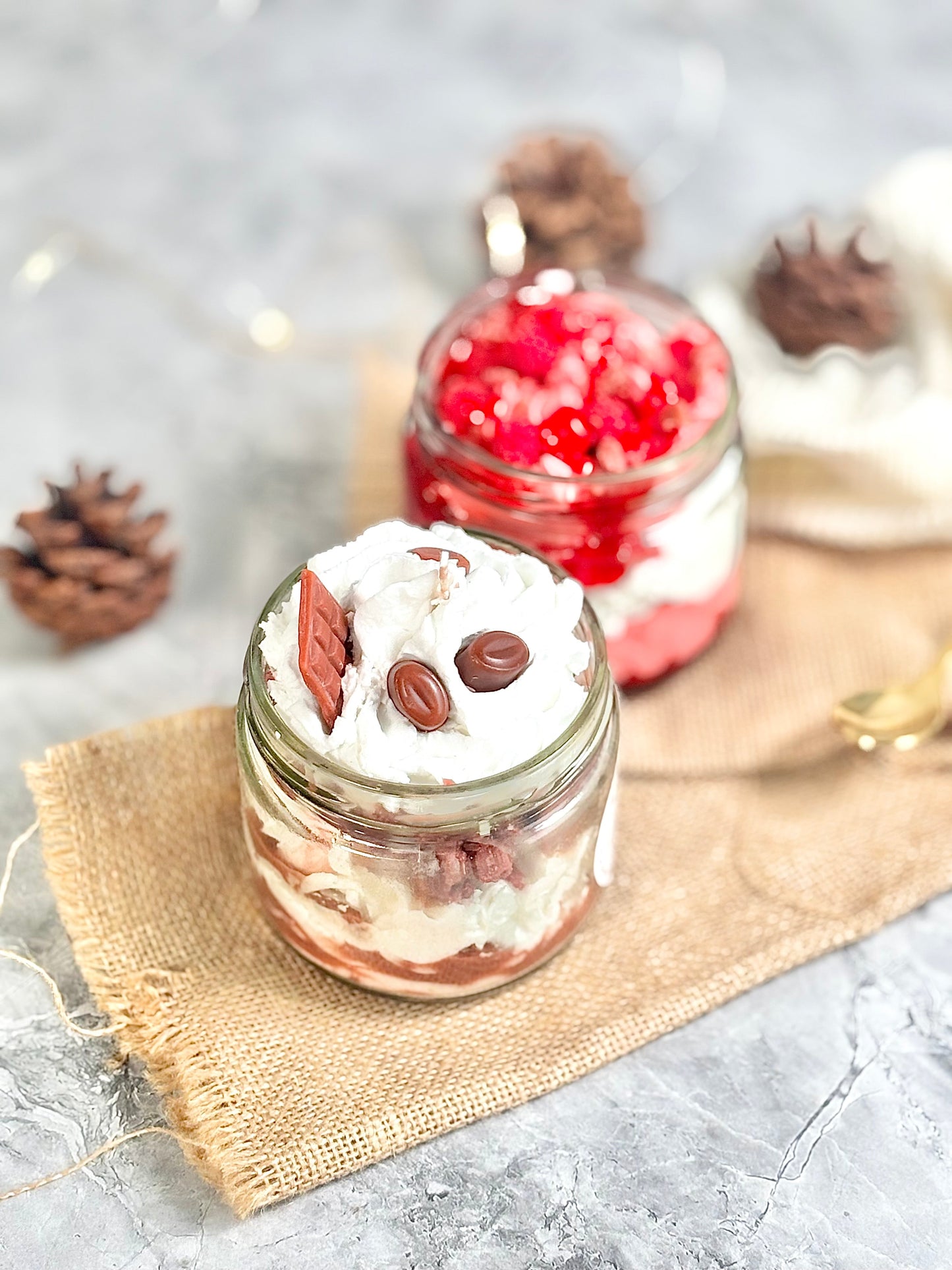 Set of 2 Dessert Candles – Strawberry Cheesecake & Choco Coffee Cheesecake