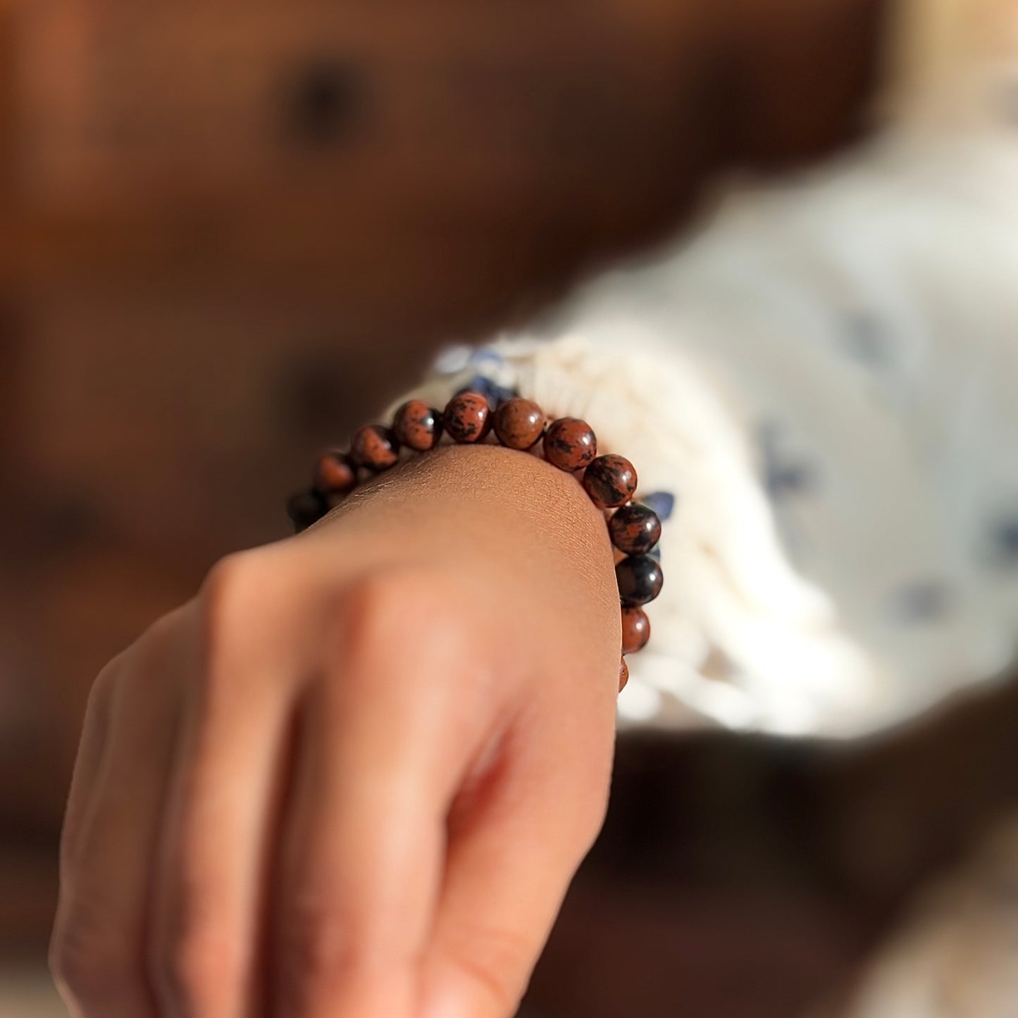 Mahogany Bead Bracelet - 8mm | Stone of Protection & Grounding