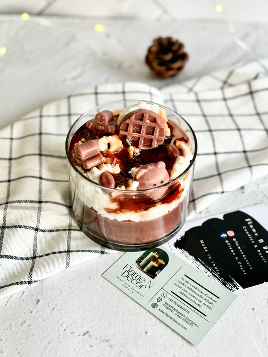 Coffee & Vanilla Dessert Bowl Topped with Cream & Waffle Soy Scented Candle
