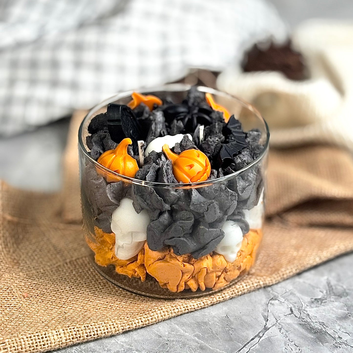 Haunted Pumpkin Graveyard Soy Candle – Bubblegum Scented