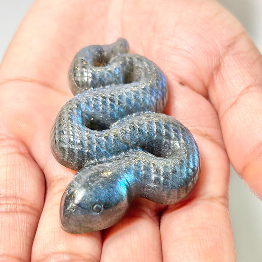 Labradorite Snake Carving