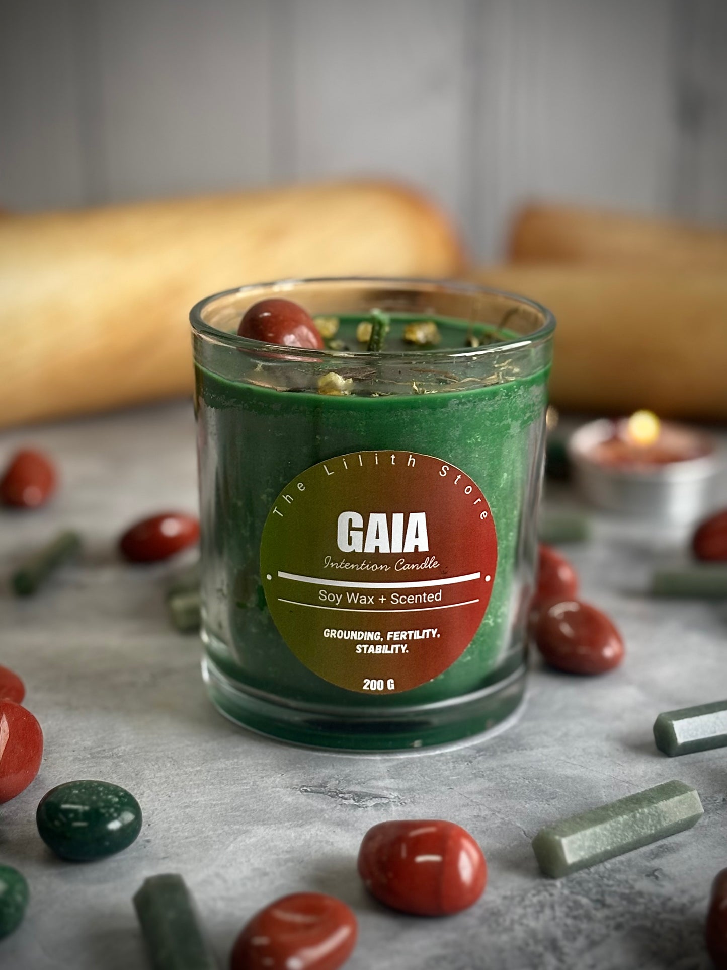 Gaia Altar Candle – 200 g Soy Wax Jar Candle for Ritual & Devotion