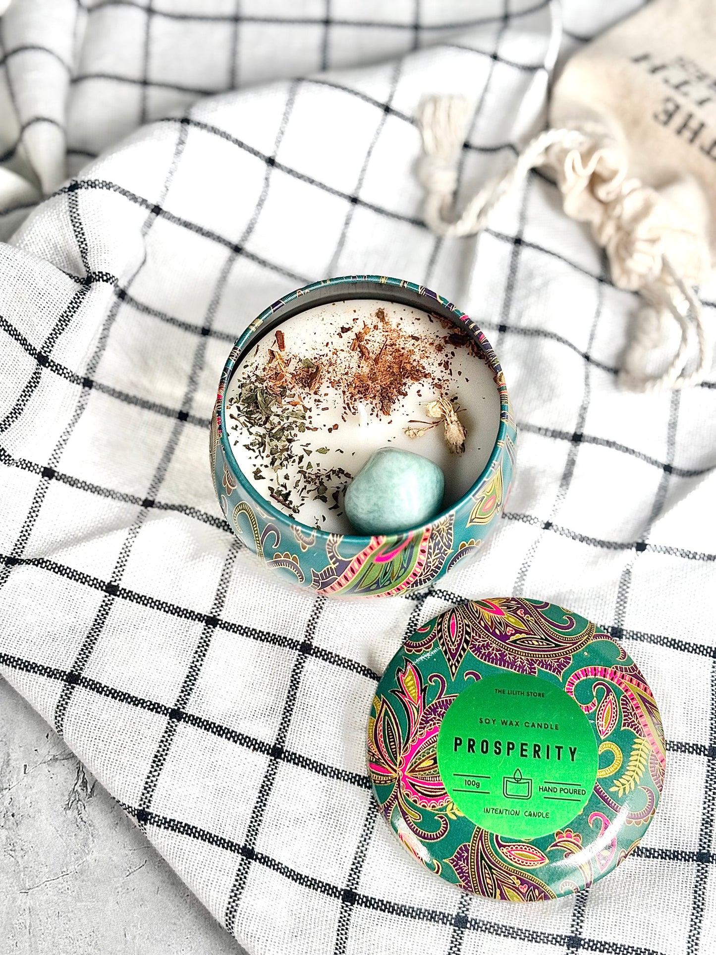 Prosperity Tin Container Soy Intention Candle - 100 g