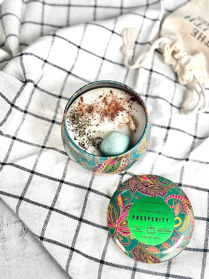 Prosperity Tin Container Soy Intention Candle - 100 g