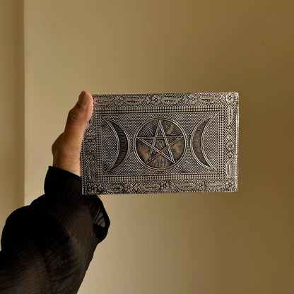 Triple Moon Aluminium Sheet Covered Wooden Box Altarware | Altar