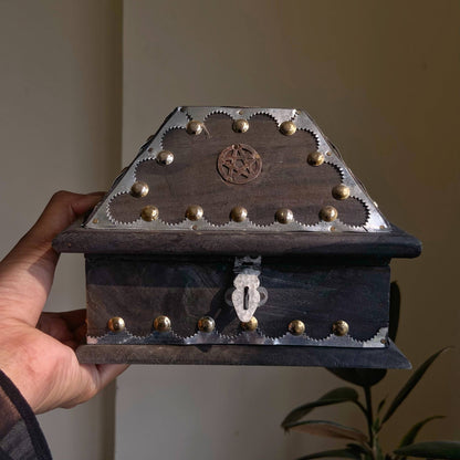Black Vintage Wooden Chest | Religious Item Crystal Or Tarot Cards Altarware Altar