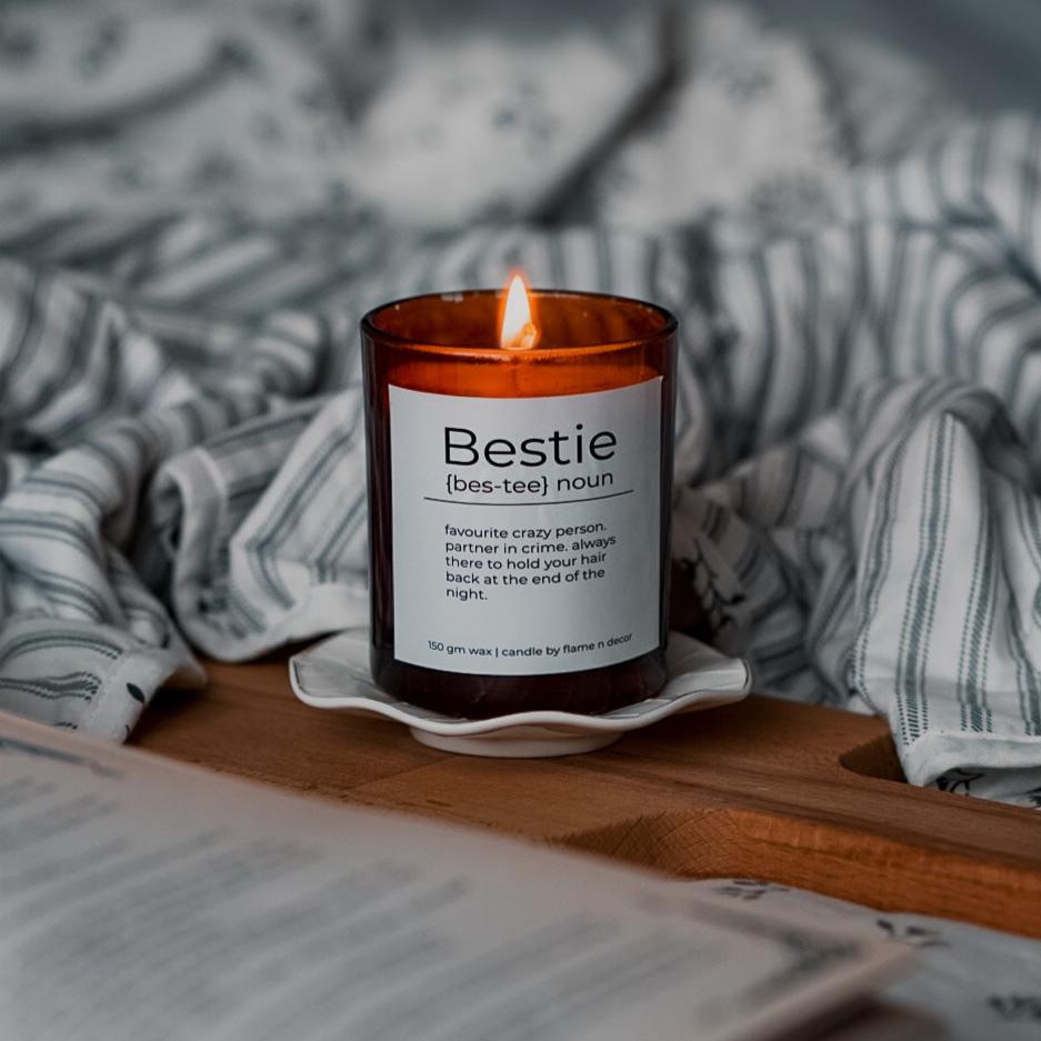 Bestie Soy Scented Candle | Tea-rose