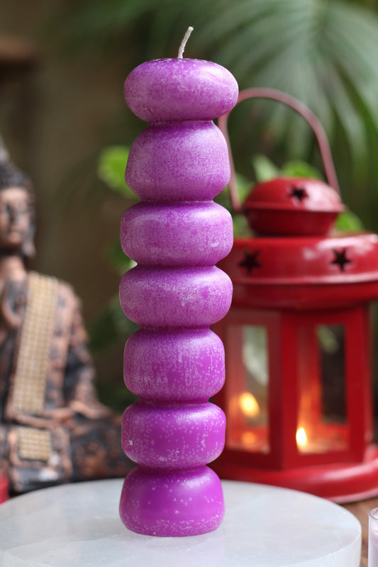 Purple Seven Knob Candle