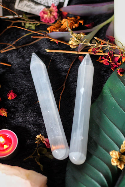 Selenite Crystal Wand | Cleansing - 1 Piece