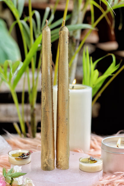 Gold Taper Candle - Set Of 5