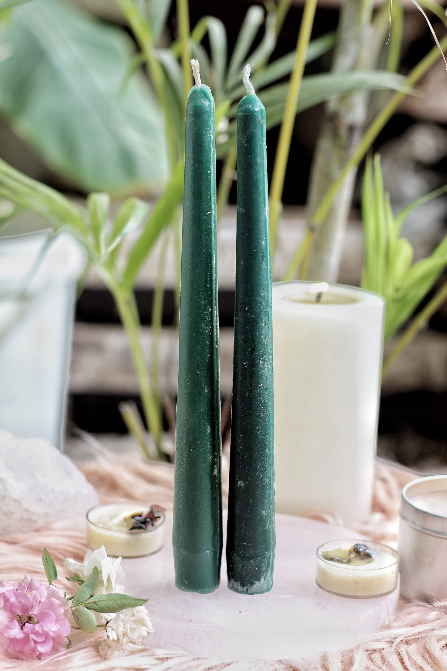 Green Taper Candle - Set Of 5 | 10