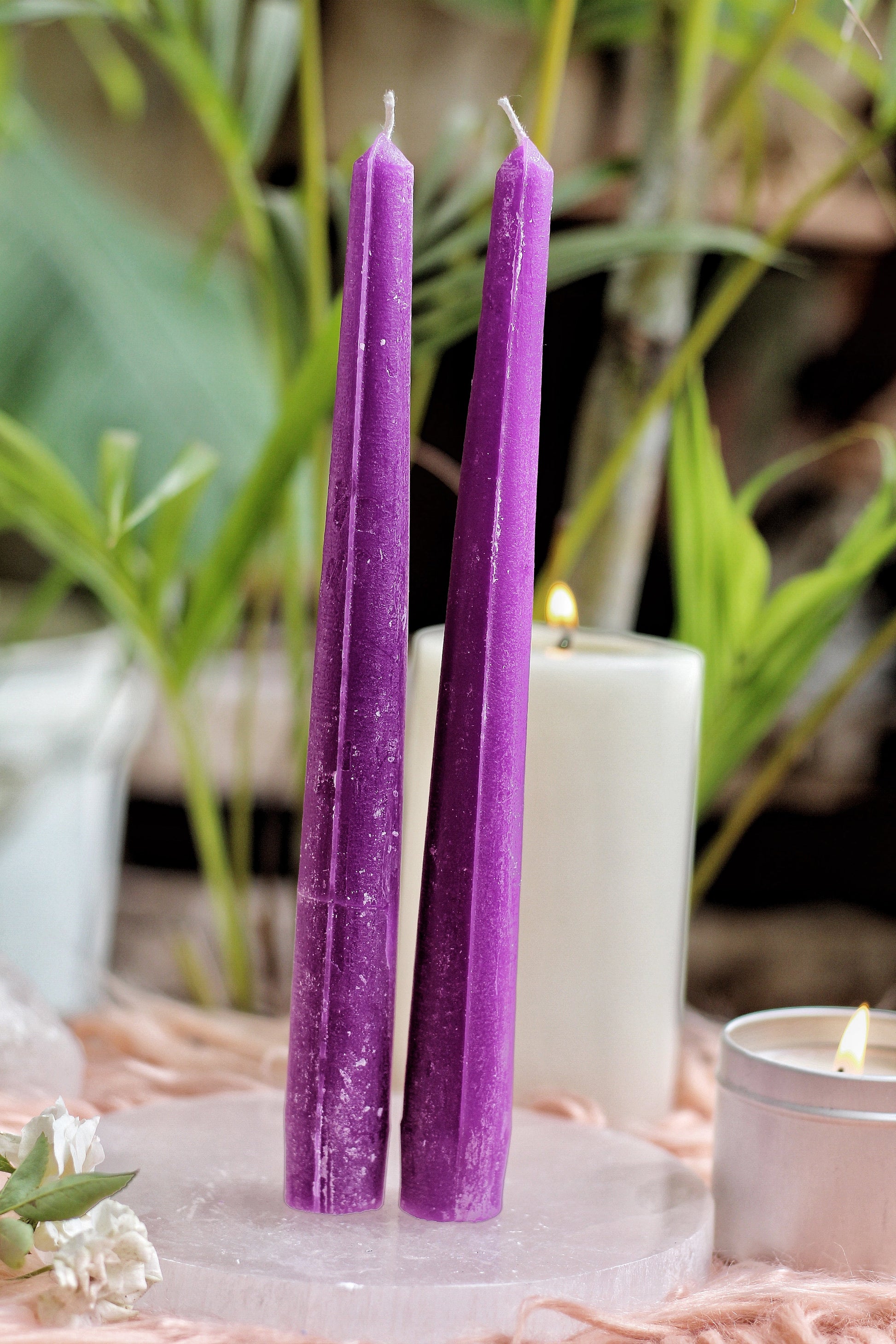 Purple Taper Candle - Set Of 5