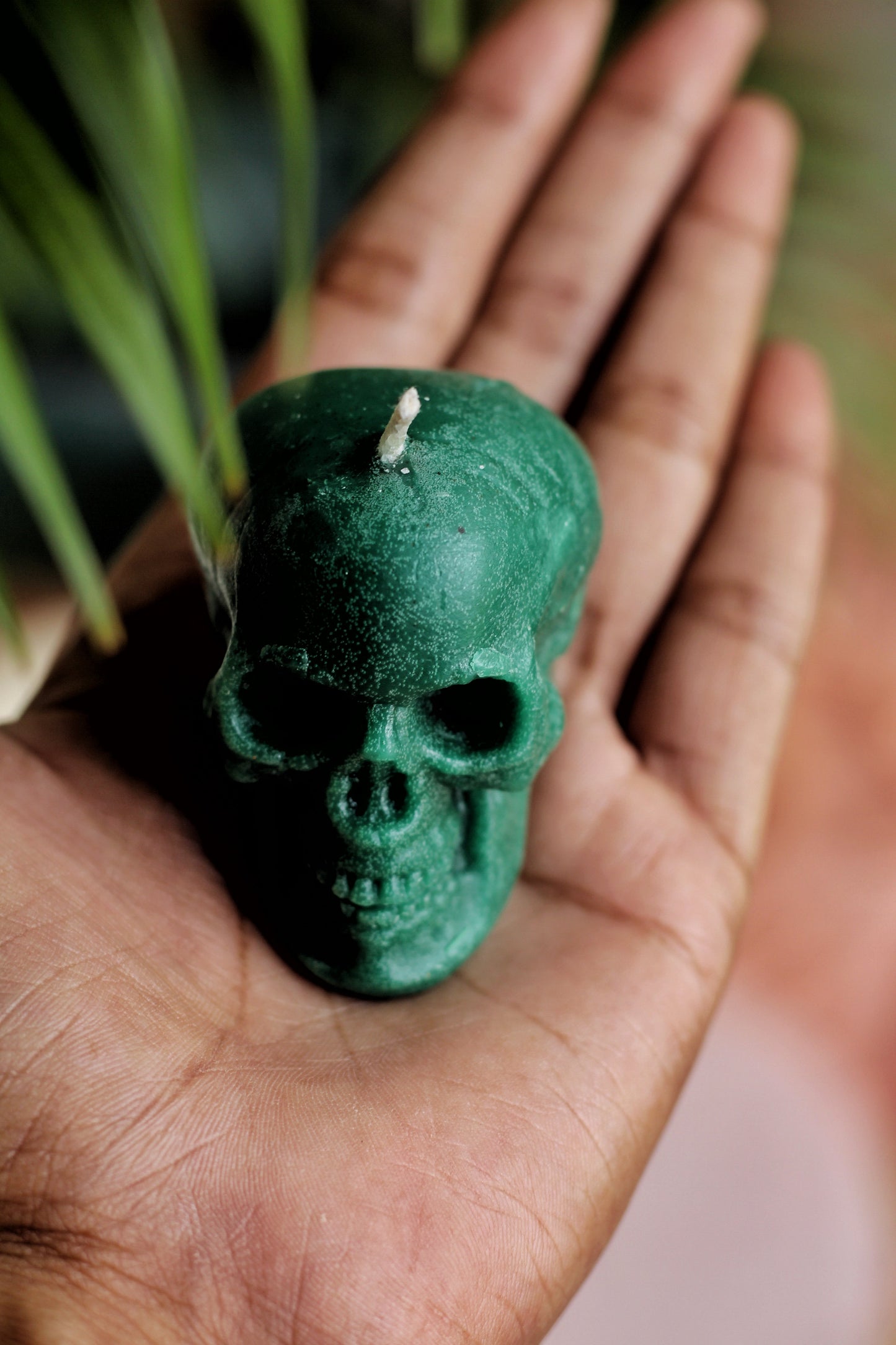 Green Skull Candle