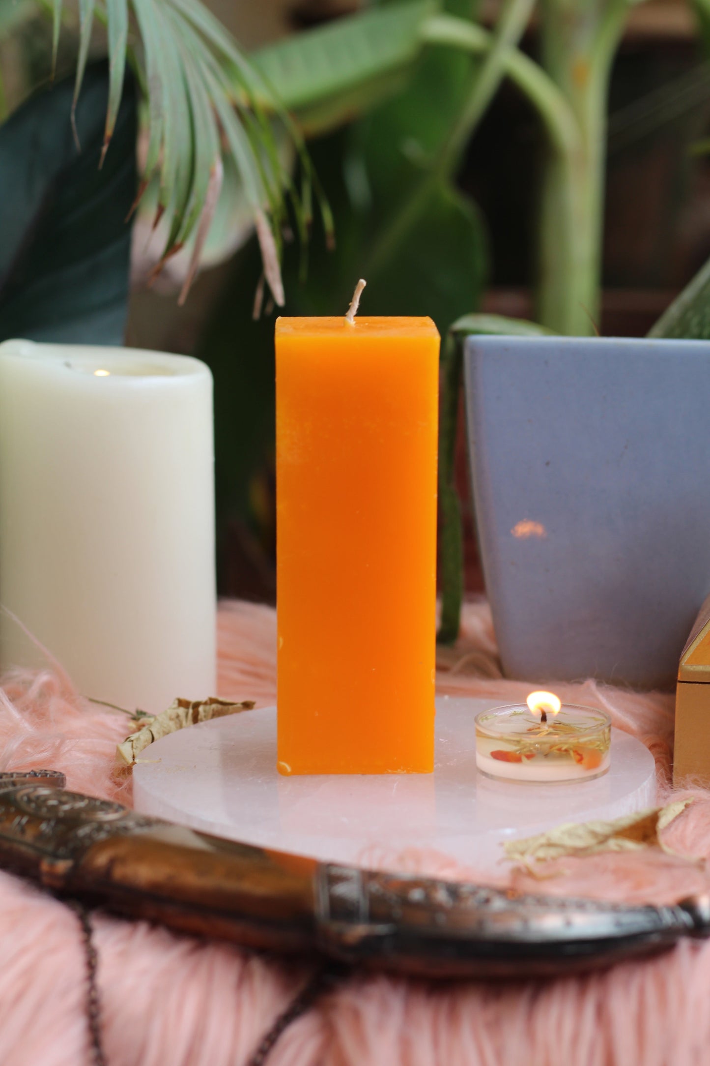 Orange Pillar Candle | For Spellwork