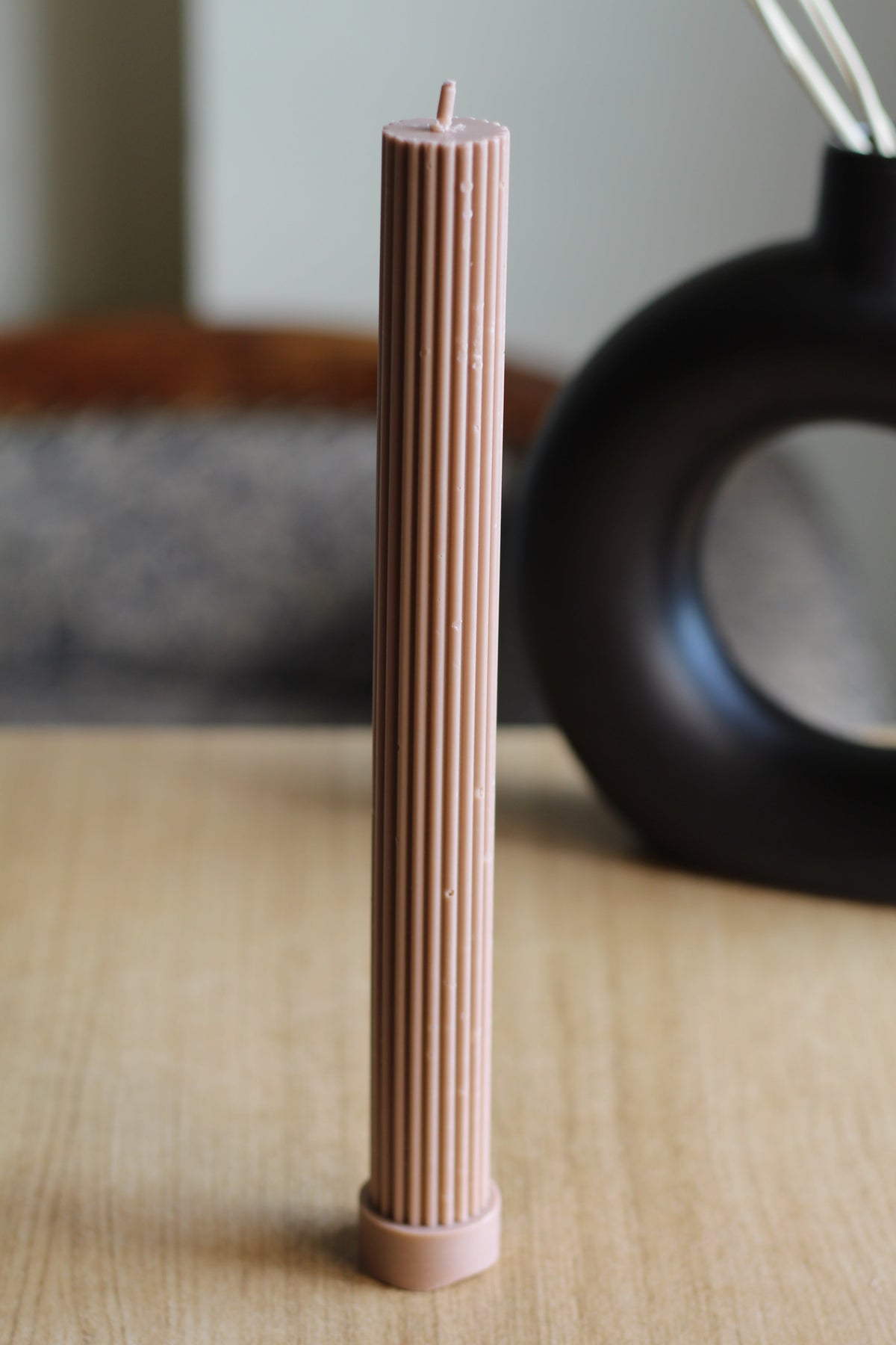 Long Candel Long Textured Taper Candle Set of 2 | Brown - 12 Inches – The Lilith store